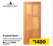 Swartland 6 panel Door-2032m (h) x 813mm (w)