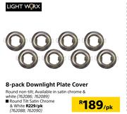 Lightworx 8 Pack Downlight Plate Cover Round Non Tilt-Per Pack