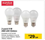 Eurolux 2 Pack 9W A60 LED Globes-Per Pack