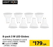 Lightworx 8 Pack 6W LED Globes-Per Pack