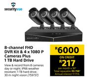 Securityvue 8 Channel FHD DVR Kit & 4 x 1080P Cameras Plus 1TB Hard Drive