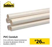 Builders PVC Conduit 4m x 20mm-Each