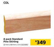 COL 4-Pack Standard Pine Skirting 22mm x 69mm x 3m