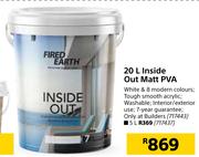 Fired Earth Inside Out Matt PVA-20Ltr