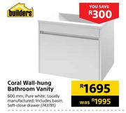 Builders Coral Wall Hung Bathroom Vanity 600mm