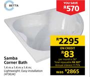 Betta Samba Corner Bath-1.4m x 1.4m x 1.4m