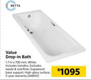 Betta Value Drop In Bath-1.7m x 700mm