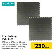 Multi Flor Interlocking PVC Tiles-500mm x 500mm Per Pack