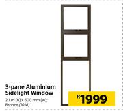 3 Panel Aluminium Sidelight Window-2.1m (h) x 600mm (w)