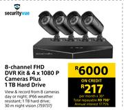 Securityvue 8 Channel FHD DVR Kit & 4 x 1080 P Cameras Plus 1TB Hard Drive