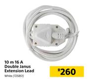 10m 16A Double Janus Extension Lead White