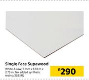 Single Face Supawood-3mm x 1.83m x 2.75m