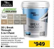 Fired Earth 20L Break Through 5 In 1 Paint