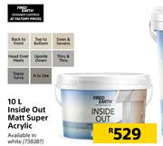 Fired Earth Inside Out Matt Super Acrylic-10Ltr