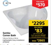 Betta Samba Corner Bath-1.4m x 1.4m x 1.4m