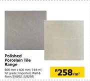 Polished Porcelain Tile Range-600mm x 600mm Per Sqm