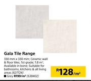 Gala Tile Range (Grey)-330mm x 330mm Per Sqm