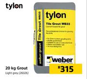 Tylon 20Kg Grout (Light Grey)