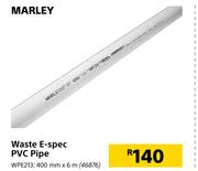 Marley Waste E-Spec PVC Pipe-400mm x 6m