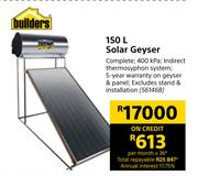 Builders 150L Solar Geyser