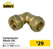 Builders Compression Elbow CXC 22mm