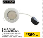 Light Worx 8 Pack Round Downlight Fixture-Per Pack
