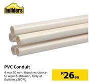 Builders PVC Conduit-4m x 20mm Each