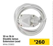 10m 16A Double Janus Extension Lead White
