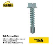 Builders Tek Screw Hex 5.5mm x 25mm