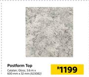 Postform Top-3.6m x 600mm x 32mm
