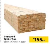 Untreated Timber Sap-50mm x 76mm x 6m Each