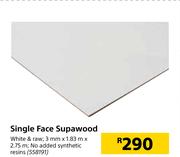 Single Face Supawood White & Raw-3mm x 1.83m x 2.75m