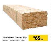Untreated Timber Sap-38mm x 38mm x 6m Each
