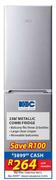 KIC 238Ltr Metallic Combi Fridge