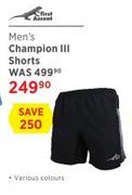 First Ascent Men's Champion III Shorts