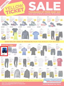 Sportsmans Warehouse : Annual Yellow Ticket Sale (30 Dec 2017 - 11 Jan 2018), page 1