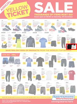 Sportsmans Warehouse : Annual Yellow Ticket Sale (30 Dec 2017 - 11 Jan 2018), page 1