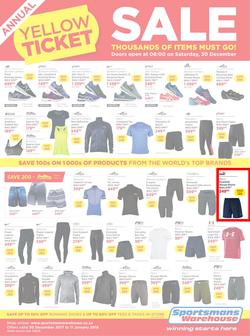 Sportsmans Warehouse : Annual Yellow Ticket Sale (30 Dec 2017 - 11 Jan 2018), page 1