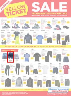 Sportsmans Warehouse : Annual Yellow Ticket Sale (30 Dec 2017 - 11 Jan 2018), page 1