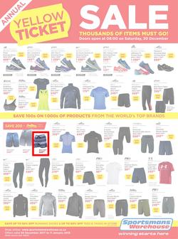 Sportsmans Warehouse : Annual Yellow Ticket Sale (30 Dec 2017 - 11 Jan 2018), page 1