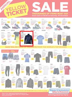 Sportsmans Warehouse : Annual Yellow Ticket Sale (30 Dec 2017 - 11 Jan 2018), page 1