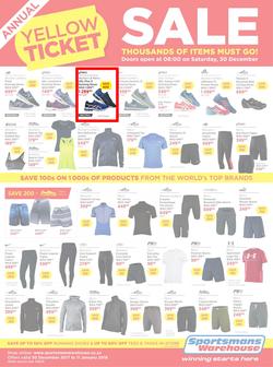 Sportsmans Warehouse : Annual Yellow Ticket Sale (30 Dec 2017 - 11 Jan 2018), page 1