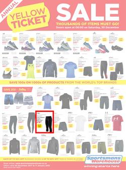 Sportsmans Warehouse : Annual Yellow Ticket Sale (30 Dec 2017 - 11 Jan 2018), page 1