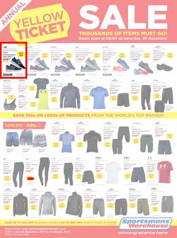 Sportsmans Warehouse : Annual Yellow Ticket Sale (30 Dec 2017 - 11 Jan 2018), page 1