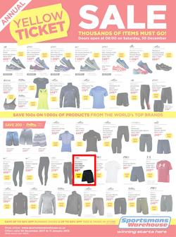Sportsmans Warehouse : Annual Yellow Ticket Sale (30 Dec 2017 - 11 Jan 2018), page 1