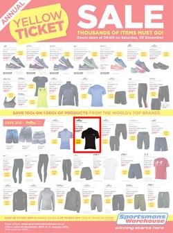 Sportsmans Warehouse : Annual Yellow Ticket Sale (30 Dec 2017 - 11 Jan 2018), page 1