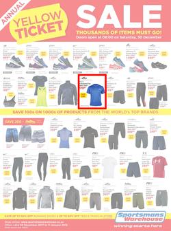 Sportsmans Warehouse : Annual Yellow Ticket Sale (30 Dec 2017 - 11 Jan 2018), page 1