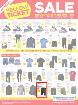 Sportsmans Warehouse : Annual Yellow Ticket Sale (30 Dec 2017 - 11 Jan 2018), page 1