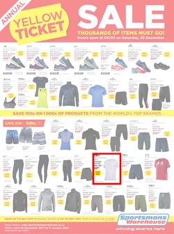 Sportsmans Warehouse : Annual Yellow Ticket Sale (30 Dec 2017 - 11 Jan 2018), page 1
