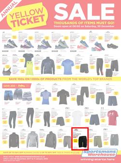 Sportsmans Warehouse : Annual Yellow Ticket Sale (30 Dec 2017 - 11 Jan 2018), page 1